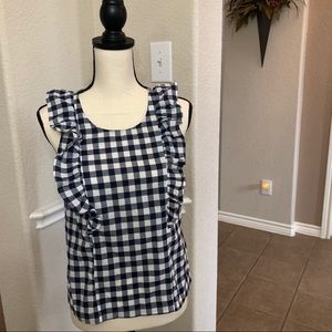 J. Crew navy and white top